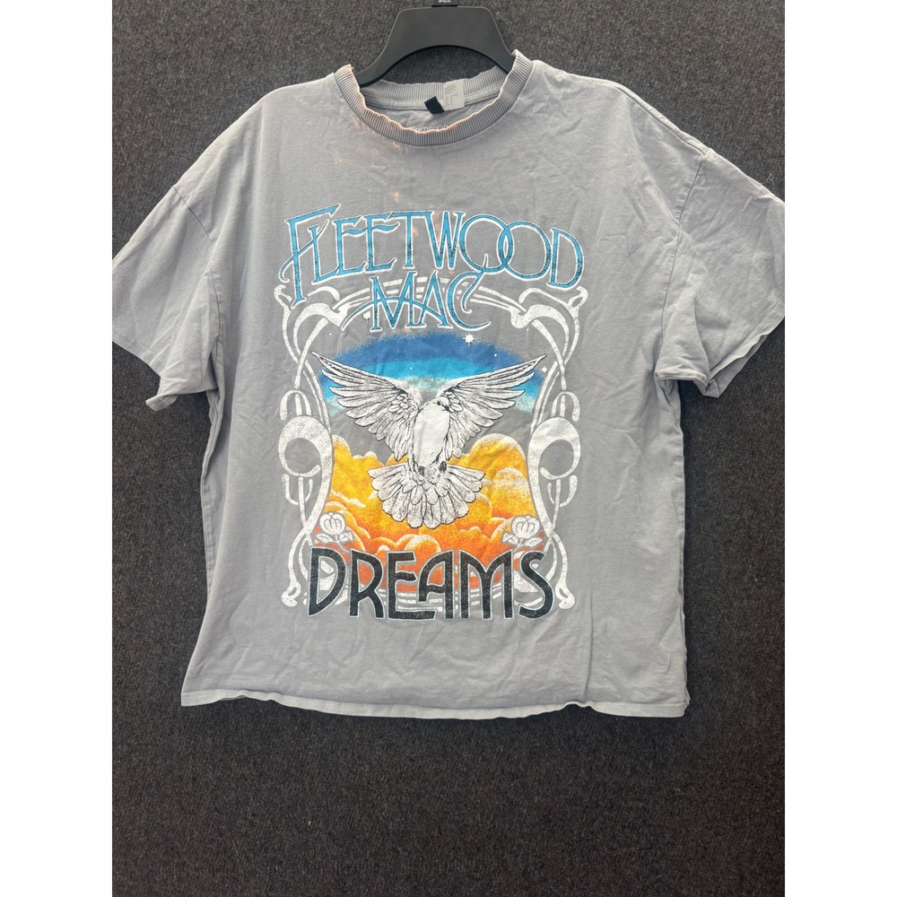 Fleetwood Mac Dreams Graphic T-Shirt Dove Band Tee Oversized Bleach Grunge